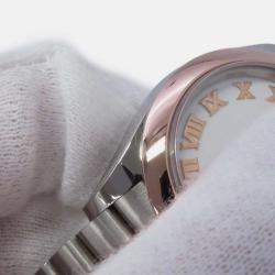 Pre Owned Rolex Datejust 279161 Automatic White 18k Rose Gold Stainless Steel Women's Wristwatch 28 mm
