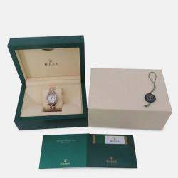 Pre Owned Rolex Datejust 279161 Automatic White 18k Rose Gold Stainless Steel Women's Wristwatch 28 mm
