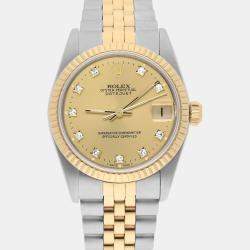 Pre Owned Rolex Datejust 68273 Automatic Gold Stainless Steel & 18k Yellow Gold Women's Watch 31 mm