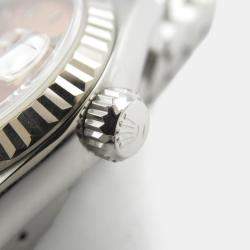 Pre Owned Rolex Datejust 69174 Automatic Pink 18k White Gold Stainless Steel Women's Wristwatch 26 mm
