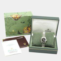 Pre Owned Rolex Datejust 69174 Automatic Black 18K White Gold Stainless Steel Women's Wristwatch 26 mm