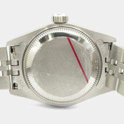 Pre Owned Rolex Datejust 69174 Automatic Black 18K White Gold Stainless Steel Women's Wristwatch 26 mm