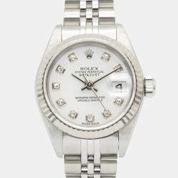 Pre Owned Rolex Datejust 79174G Automatic White 18k White Gold Stainless Steel Women's Wristwatch 26 mm