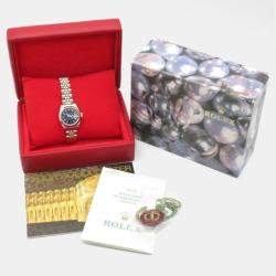 Pre Owned Rolex Datejust 79174 Automatic Blue 18k White Gold Stainless Steel Women's Wristwatch 26 mm