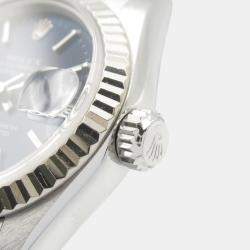 Pre Owned Rolex Datejust 79174 Automatic Blue 18k White Gold Stainless Steel Women's Wristwatch 26 mm