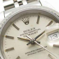 Pre Owned Rolex Datejust  69174 Automatic Silver 18k White Gold Stainless Steel Women's Wristwatch 25.5 mm