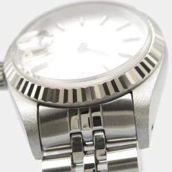 Pre Owned Rolex Datejust  69174 Automatic Silver 18k White Gold Stainless Steel Women's Wristwatch 25.5 mm