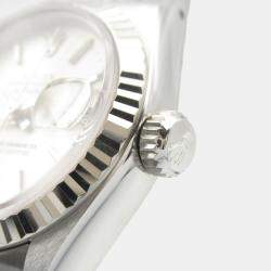 Pre Owned Rolex Datejust  69174 Automatic Silver 18k White Gold Stainless Steel Women's Wristwatch 25.5 mm