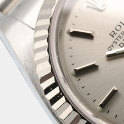 Pre Owned Rolex Datejust 79174 Automatic Silver 18k White Gold Stainless Steel Women's Wristwatch 26 mm