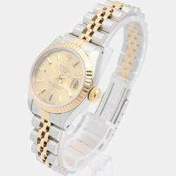 Pre Owned Rolex  Datejust 69173 Automatic Champagne 18k Yellow Gold Stainless Steel Women's Wristwatch 26 mm