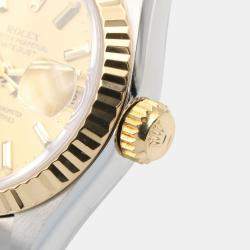 Pre Owned Rolex  Datejust 69173 Automatic Champagne 18k Yellow Gold Stainless Steel Women's Wristwatch 26 mm