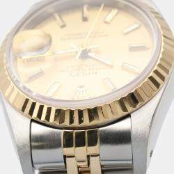 Pre Owned Rolex  Datejust 69173 Automatic Champagne 18k Yellow Gold Stainless Steel Women's Wristwatch 26 mm