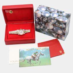 Pre Owned Rolex Datejust 69173 Automatic White 18k Yellow Gold Stainless Steel Women's Wristwatch 26 mm