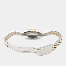 Pre Owned Rolex Datejust 69173 Automatic White 18k Yellow Gold Stainless Steel Women's Wristwatch 26 mm
