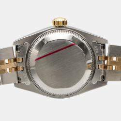 Pre Owned Rolex Datejust 69173 Automatic White 18k Yellow Gold Stainless Steel Women's Wristwatch 26 mm