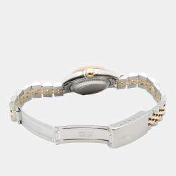 Pre Owned Rolex Datejust 69173 Automatic Beige 18k Yellow Gold Stainless Steel Women's Wristwatch 26 mm