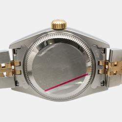 Pre Owned Rolex Datejust 69173 Automatic Beige 18k Yellow Gold Stainless Steel Women's Wristwatch 26 mm