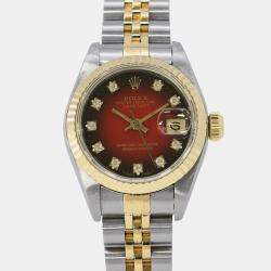 Pre Owned Rolex Datejust 69173G Quartz Cherry Gradation Stainless Steel Women’s Wristwatch 26 mm