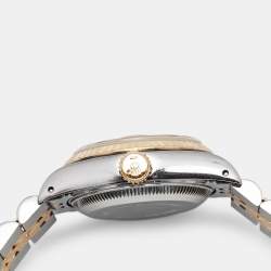 Pre Owned Rolex Datejust 69173 Champagne Dial Diamond 18K Yellow Gold Stainless Steel Women's Wristwatch 26 mm