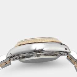 Pre Owned Rolex Datejust 69173 Champagne Dial Diamond 18K Yellow Gold Stainless Steel Women's Wristwatch 26 mm