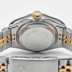 Pre Owned Rolex Datejust 69173 Champagne Dial Diamond 18K Yellow Gold Stainless Steel Women's Wristwatch 26 mm