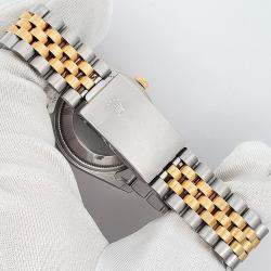 Pre Owned Rolex Date 15223 Automatic White 18k Yellow Gold Stainless Steel Women's Wristwatch 34 mm