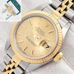 Pre Owned Rolex Datejust 79173 Automatic 18k Yellow Gold Stainless Steel Women's Wristwatch 26 mm