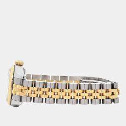 Pre Owned Rolex Datejust 179173 Automatic Champagne Diamond 18k Yellow Gold Stainless Steel Women's Wristwatch 26 mm