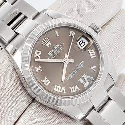 Pre Owned Rolex Datejust 178274 Automatic Diamond Bronze Stainless Steel Women's Wristwatch 31 mm