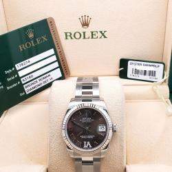 Pre Owned Rolex Datejust 178274 Automatic Diamond Bronze Stainless Steel Women's Wristwatch 31 mm