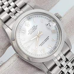 Pre Owned Rolex Datejust 68240 Automatic White Stainless Steel Women's Wristwatch 31 mm