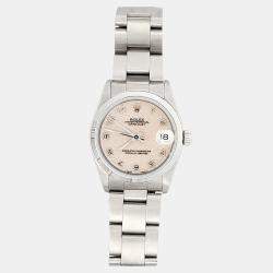 Pre Owned Rolex Datejust 68240 Automatic Cream Stainless Steel Women's Wristwatch 31 mm