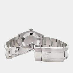 Pre Owned Rolex Datejust 178240 Automatic Grey Floral Stainless Steel Women's Wristwatch 31 mm