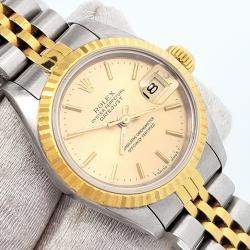 Pre Owned Rolex Datejust 69173 Automatic Champagne 18k Yellow Gold Stainless Steel Women's Wristwatch 26 mm