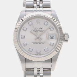 Pre Owned Rolex Datejust 79174 Automatic Stainless Steel 18k White Gold Women's Wristwatch 26 mm
