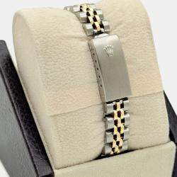 Pre Owned Rolex Datejust 69173 Automatic Black Diamond Dial 18k Yellow Gold Stainless Steel Women's Wristwatch 26mm