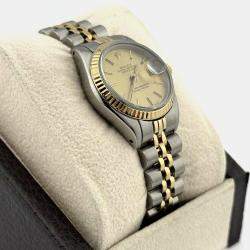 Pre Owned Rolex Datejust 69173 Automatic Champagne Dial 18K Yellow Gold Stainless Steel Women's Wristwatch 26 mm