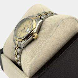 Pre Owned Rolex Datejust 69173 Automatic Champagne Dial 18K Yellow Gold Stainless Steel Women's Wristwatch 26 mm