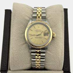 Pre Owned Rolex Datejust 69173 Automatic Champagne Dial 18K Yellow Gold Stainless Steel Women's Wristwatch 26 mm