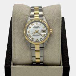Pre Owned Rolex Datejust 79163 Automatic Mother of Pearl Dial 18K Yellow Gold Stainless Steel Women's Wristwatch 26mm