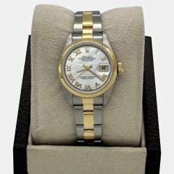 Pre Owned Rolex Datejust 79163 Automatic Mother of Pearl Dial 18K Yellow Gold Stainless Steel Women's Wristwatch 26mm