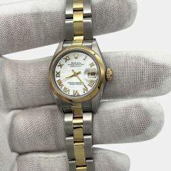 Pre Owned Rolex Datejust 79163 Automatic Mother of Pearl Dial 18K Yellow Gold Stainless Steel Women's Wristwatch 26mm