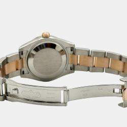 Pre Owned Rolex Datejust 178341 Automatic Stainless Steel 18K Rose Gold Diamond Women's Wristwatch 31 mm
