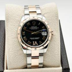 Pre Owned Rolex Datejust 178341 Automatic Stainless Steel 18K Rose Gold Diamond Women's Wristwatch 31 mm