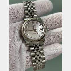 Pre Owned Rolex Datejust 31 178274 Automatic Mother of Pearl Diamond Dial Oystersteel 18k White Gold Women's Wristwatch 31 mm