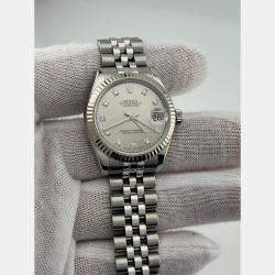 Pre Owned Rolex Datejust 31 178274 Automatic Mother of Pearl Diamond Dial Oystersteel 18k White Gold Women's Wristwatch 31 mm