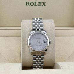 Pre Owned Rolex Datejust 31 178274 Automatic Mother of Pearl Diamond Dial Oystersteel 18k White Gold Women's Wristwatch 31 mm
