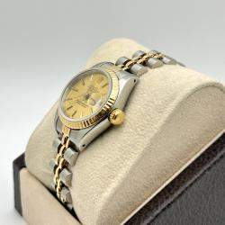 Pre Owned Rolex Datejust 69173 Automatic Champagne Dial 18k Yellow Gold Stainless Steel Women's Wristwatch 26 mm