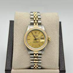 Pre Owned Rolex Datejust 69173 Automatic Champagne Dial 18k Yellow Gold Stainless Steel Women's Wristwatch 26 mm