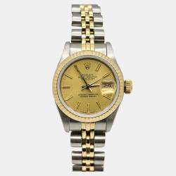 Pre Owned Rolex Datejust 69173 Automatic Champagne Dial 18k Yellow Gold Stainless Steel Women's Wristwatch 26 mm